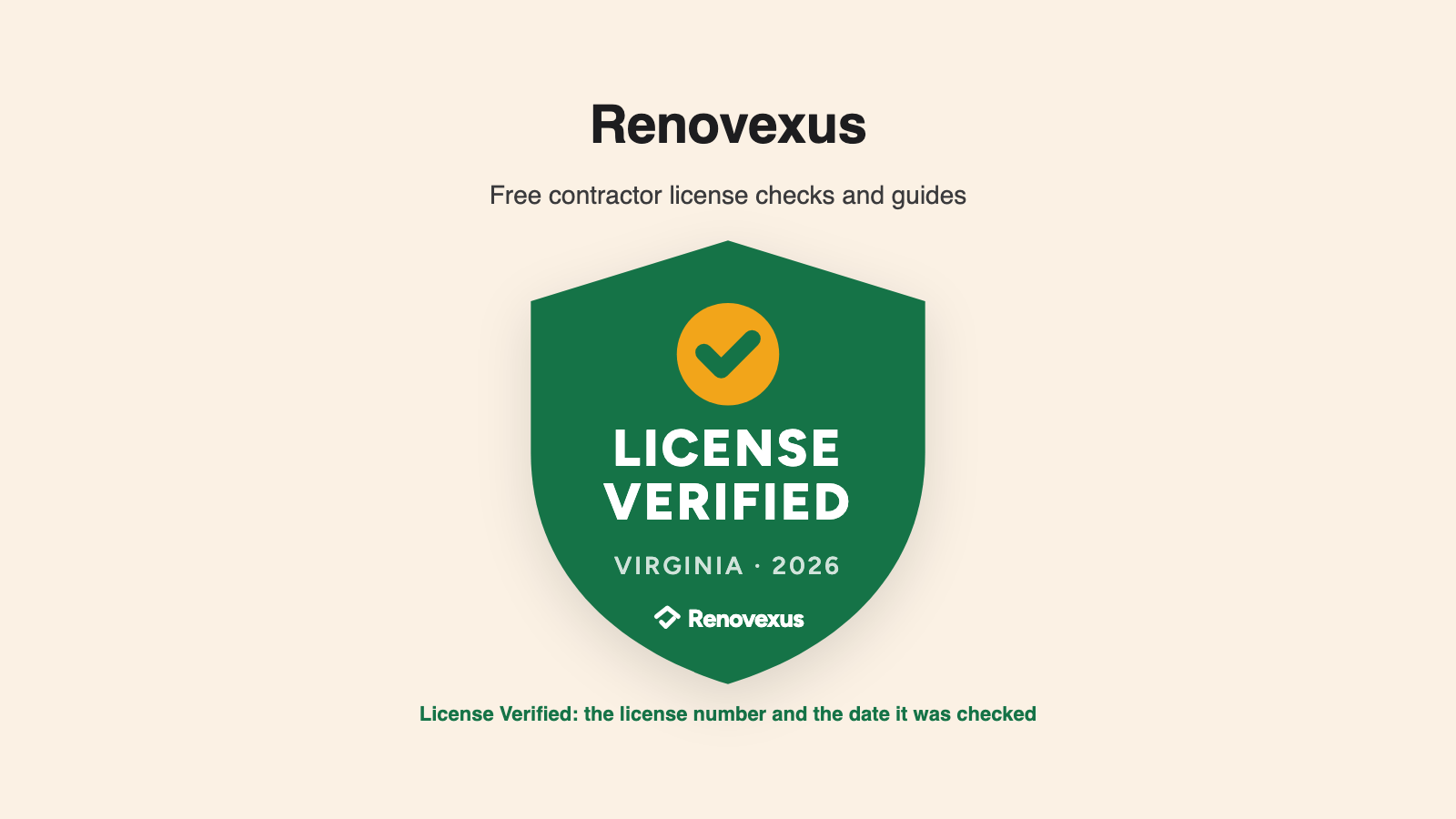 Renovexus License Verified badge
